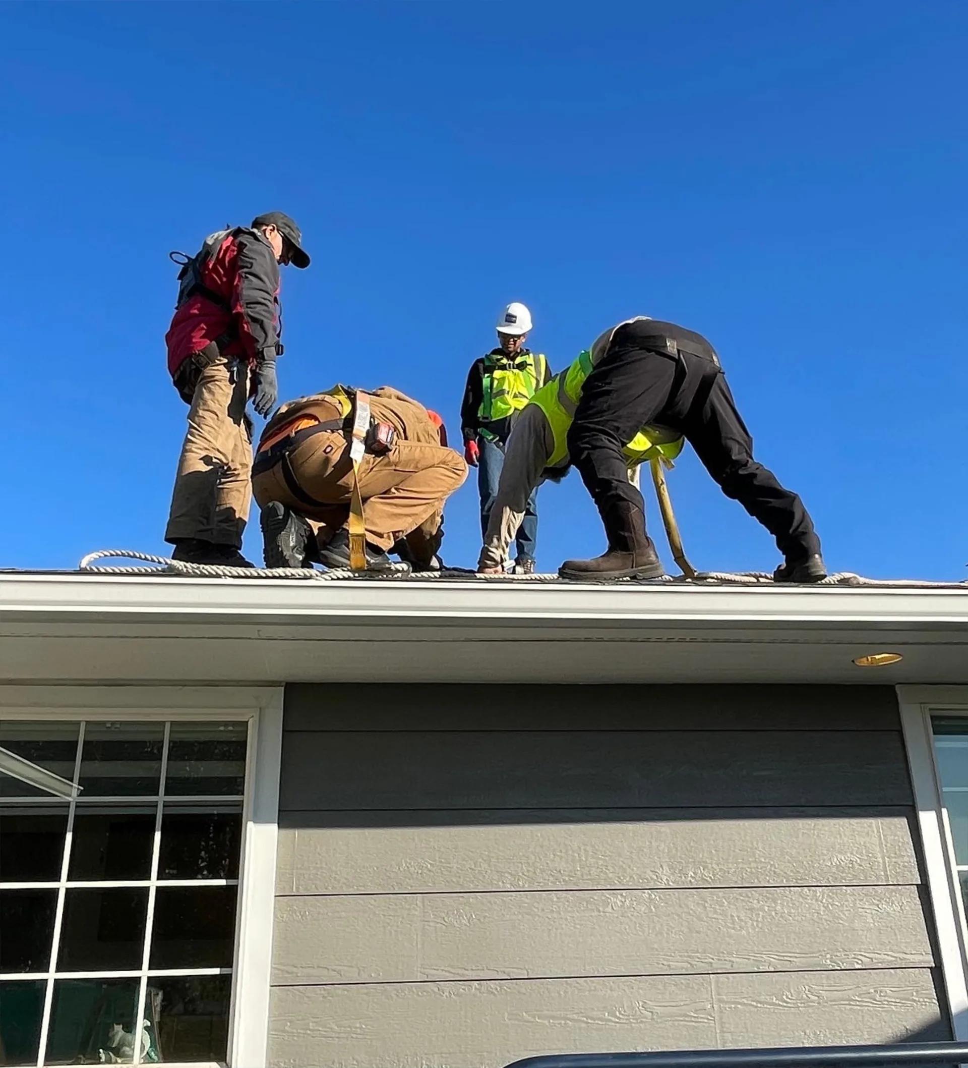Solar panels on roof
